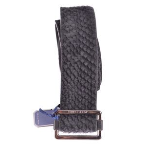 Jacob Cohen Woven Leather Buckle Belt Women black Belts
